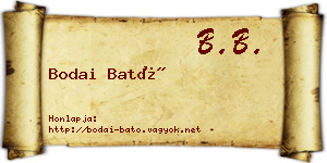 Bodai Bató névjegykártya